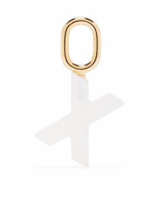 Maria Black Lucid Letter X charm - women - Gold Plated Sterling Silver/Mother of Pearl - One Size - White