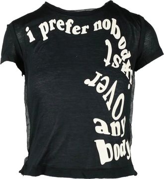 Diesel Black Cropped Modal-Cashmere Blend T-Shirt