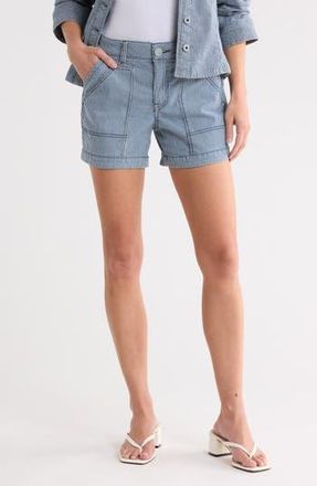 Democracy Stripe Denim Carpenter Shorts in Dark Railroad Stripe at Nordstrom Rack, Size 16