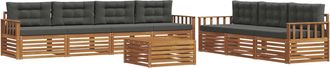 vidaXL Conjunto De Sof&aacute;s De Exterior 8 Uds. Natural Y Antracita Vidaxl