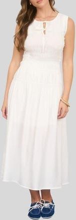 Blu Pepper Smock Bodice Midi Dress in White at Nordstrom Rack, Size Medium