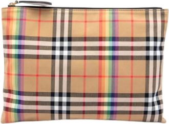 Burberry Pre-owned Clutches, female, Beige, Size: ONE SIZE Pre-owned Vintage Clutch