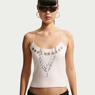 Nike Womens Nike Sportswear Chill Knit Tight Cami Tank Top in Brown | IR4659-104