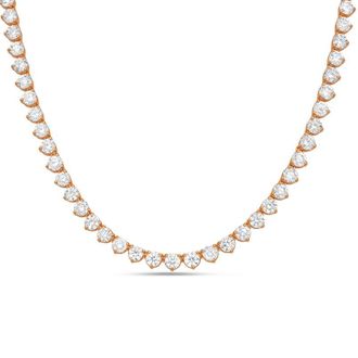 Diana M. Jewels 14kt Rose Gold 25cts Lab Grown Diamond 3 prong Tennis Necklace