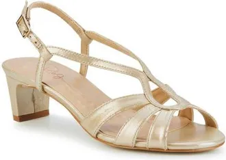 Ros Hommerson Leandra Slingback Sandal in Gold Sparkle Leather at Nordstrom, Size 10.5