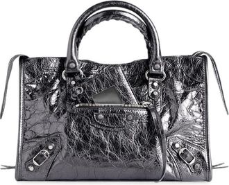Balenciaga Small Le City Metallic Leather Tote Bag