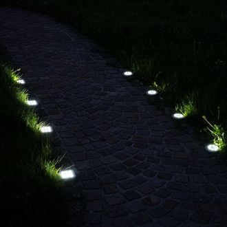 ETC Shop 8 luci solari a led per esterni faretti a picchetto per esterni faretti per percorsi da giardino faretti a spina per patio