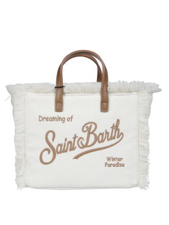 MC2 Saint Barth Vanity Corduroy Leather Handle Mini Tote Bag