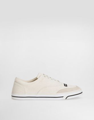 Dolce & Gabbana Dg Sailing Linen Sneakers - Man Sneakers Multicolor 40.5