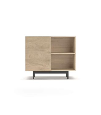 HERDASA Herdasa - Mueble Auxiliar Modelo 601-2 Acabado En Roble. 78 Cm (alto) X 90 Cm (ancho) X 34 Cm (prof.)