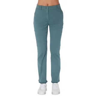 Via Masini 80 Cropped Trousers, female, Green, Size: 2XL Pantalone a zampetta sfrangiato in gabardina stretch