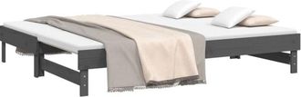 vidaXL Vidaxl - Sofá cama extraíble madera maciza de pino gris 2x(100x200) cm