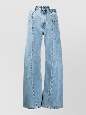 Maison Margiela high waist wide leg five pocket jeans