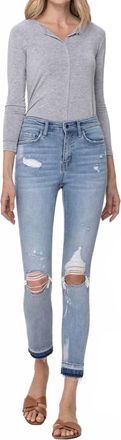 Flying Monkey Beachin Mid Rise Crop Ankle Skinny Jean In Blue