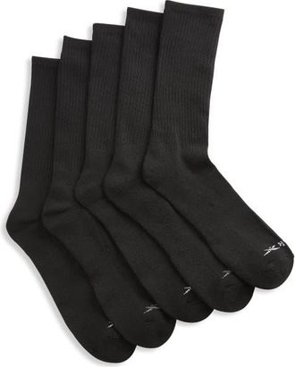 Reebok Big & Tall Vector 5-pk Crew Socks in Black at Nordstrom, Size 13Big