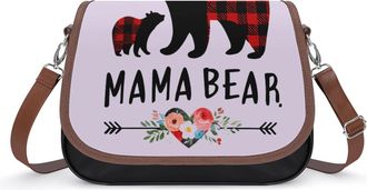 Generic Mama And Bear Crossbody Bags for Women Shoulder Messenger Bag Purse Handbags