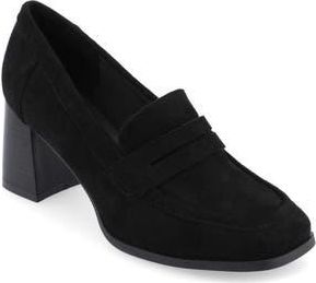 Journee Collection Malleah Loafer Pump - Wide Width in Black at Nordstrom Rack, Size 8