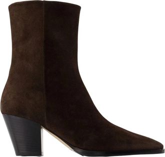 Aeyde Hedvig Enkellaarzen - Dames - Cowboylaarzen - Bruin - 36 EU - Leer - Schoenen
