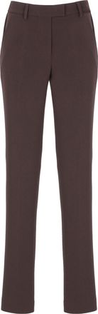 Alberto Biani Brown Smooth Front Tailored Straight-Leg Formal Pants