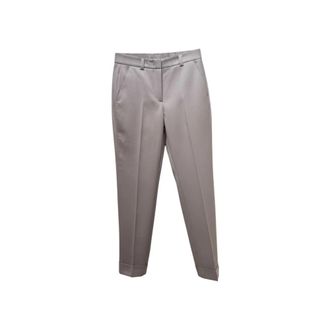 PESERICO Cropped Broeken - Dames - Vrijetijds broeken - Beige - L - Leer - Broeken