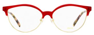 Emilio Pucci EP5259 Oval Brow-Line Eyeglasses - Red