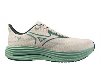 Mizuno Mens Wave Rider 29 Running Shoes In White Bistro Green