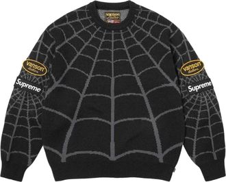 SUPREME x Vanson Leathers SS26 Spider-Man Sweater Black SUP-SS26-302-BLK