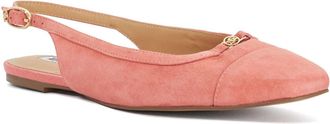 Dune London Womens Ladies Hanna - Suede Sling Back Logo Flats - Pink - Size UK 7