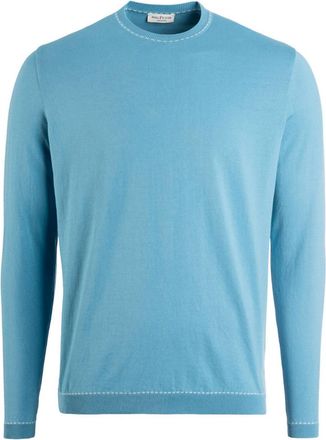 Phil Petter Mens Long Sleeve Linen Tee In Blue