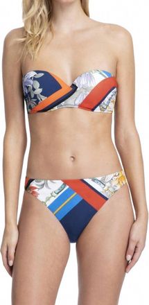 Gottex Bandeau Push Up Underwire Bikini Top With Matching Bikini Bottom In Got Fleur