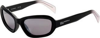 Karl Lagerfeld Unisex 57mm Black Crystal Sunglasses