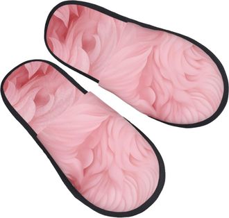 Generic Cotton Slippers Pink Background Reusable Sliders Portable Slippers For Winter Big Kid Adult L