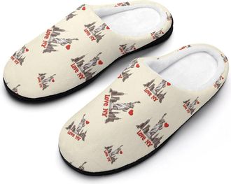 Generic Love Ny New York Cotton Slippers for Women Indoor Outdoor Slipper Slip-On Memory Foam Home Shoes