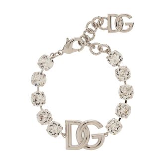 Dolce & Gabbana Bracelets, female, Gray, Size: ONE SIZE Brass bracelet with logo