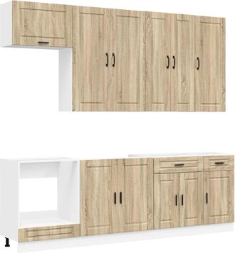vidaXL Unidad De Cocina Porto 8 Uds. Roble Sonoma Madera De Ingenier&iacute;a Vidaxl