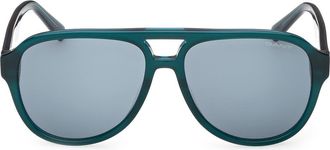 GANT Pilot Sunglasses in Shiny Dark Green /Green at Nordstrom Rack
