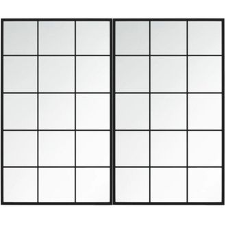 vidaXL Wall Mirrors 2 pcs Black 100x60 cm Metal Vidaxl