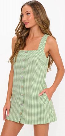 Show me your Mumu Everly Mini Dress In Field Green Gingham