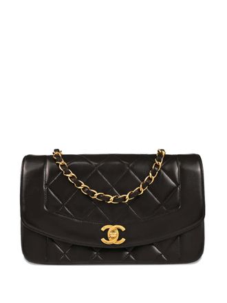 Chanel 1992 small Diana quilted lambskin shoulder bag - women - Lambskin - One Size - Black