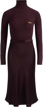 Elisabetta Franchi Gebreide Jurk Merlot Elegante Stijl - Dames - Kleedjes - Rood - M - Kleedjes