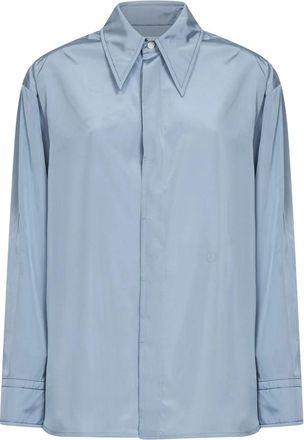 Bottega Veneta Washed Parachute Shirt - Dames - Overhemden - Blauw - XS - Overhemden