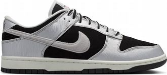 Nike Mens Dunk Low Retro Shoes In Starter Jacket Metallic Silver Black