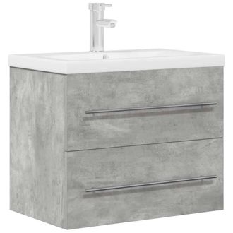 Berkfield Home 2 Piece Bathroom Furniture Set Concrete Grey Engineered Wood