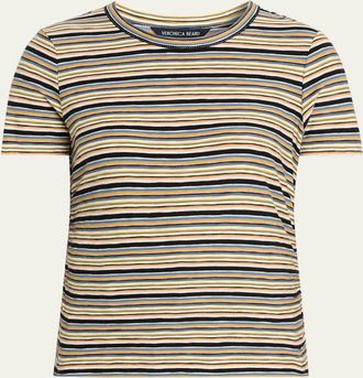 Veronica Beard Remus Striped Crewneck Tee