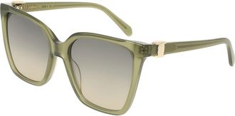 Ferragamo SF2121S 333 Womens Sunglasses Green Size 57