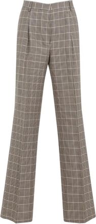 Dries Van Noten Neutrale Broek - Dames - Wijde Broeken - Beige - S - Katoen - Broeken