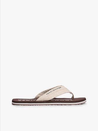 Tommy Hilfiger Pure Linen Chambray Jacquard Flip-Flops