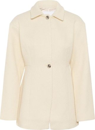 Karen by Simonsen Elegante Jas met Overhemdkraag - Dames - Zomerjassen - Wit - M - Jassen