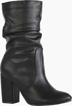 XY London Womens XY London Womens/Ladies Belle Ruched Mid Calf Boots - Black - Size: 6