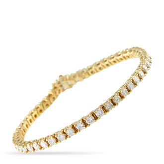 Luxury Bazaar 18K Yellow Gold 6.90ct Diamond Tennis Bracelet MF05-060526